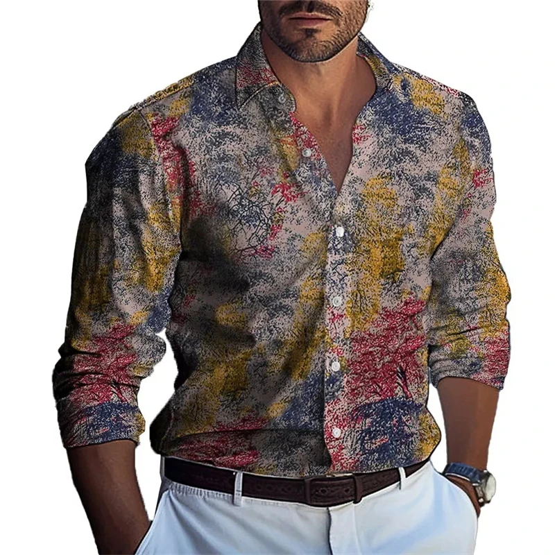 Retro 3D Print Floral Graphic Casual Shirts Male Women Flower Shirt Long Sleeve Trendy Street Style Blouses Autumn Men Clothing