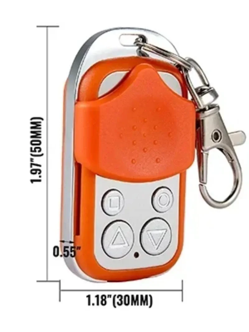 4 Button Clone Code Car Key Orange/Black Wireless Waterproof Garage Door Opener Replicator VEVOR Car Door Remote Control