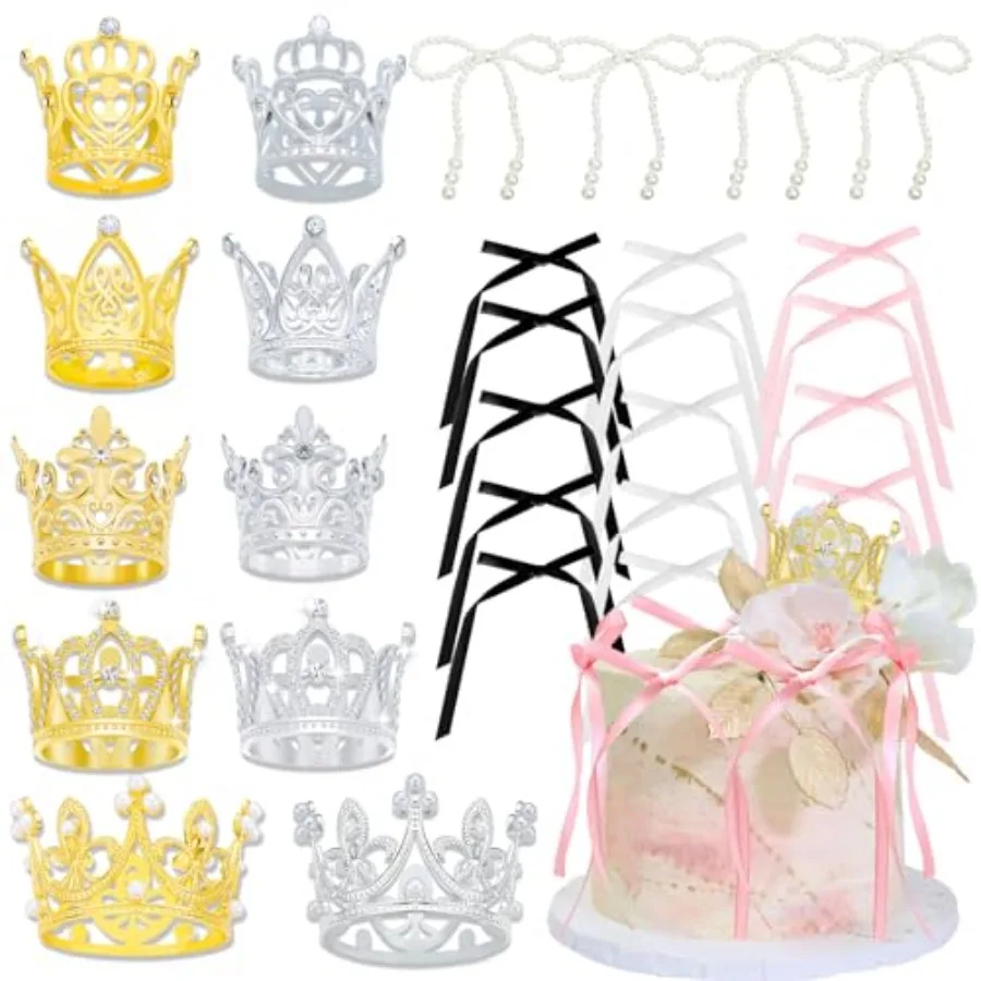 29 Pcs Crown Cake T…
