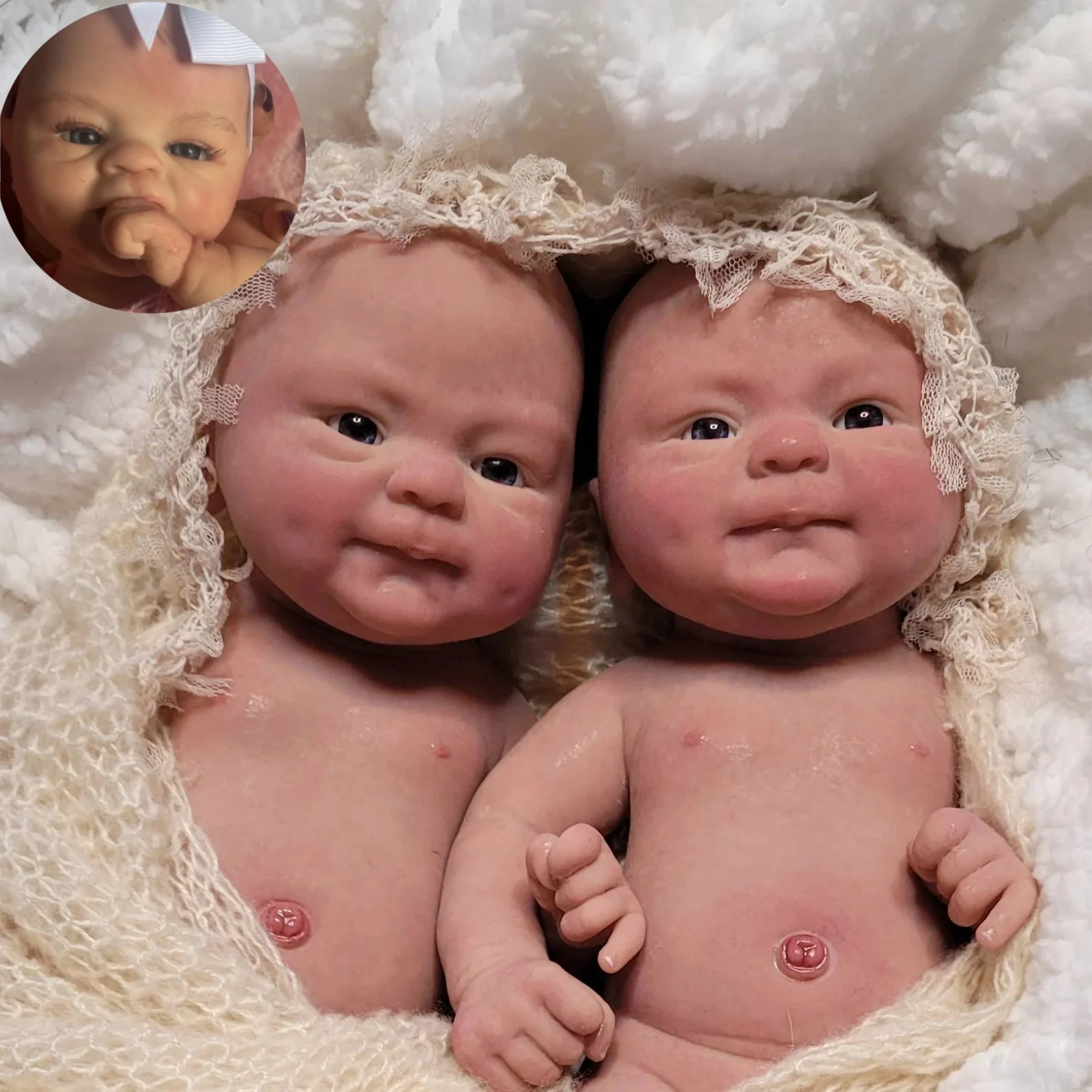 

1PC 36cm Girl Coco Can Open Mouth Solid Silicone Bebe Reborn Girl Doll With Paint Skin Soft Touch Handmade Lifelike Reborn Doll