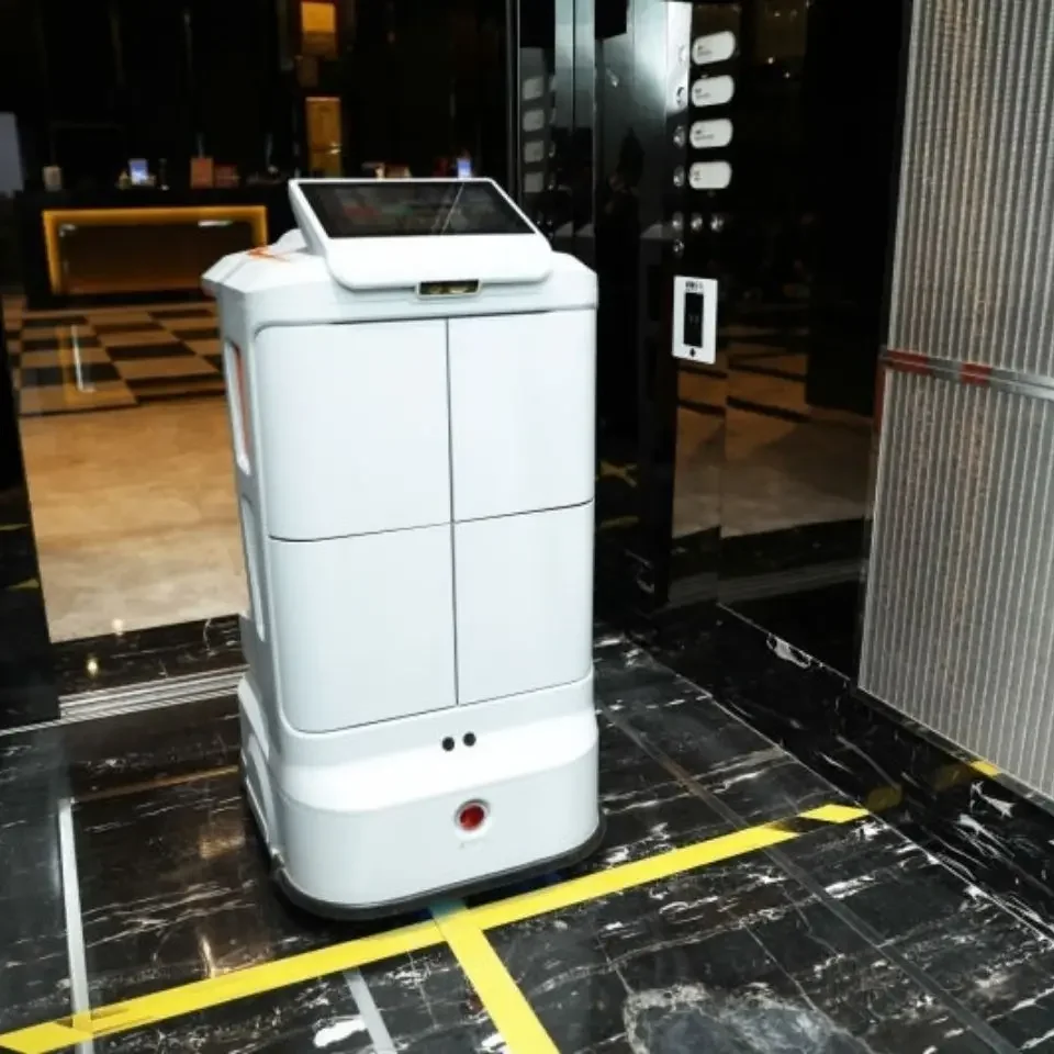 Fully automatic intelligent food delivery robot trackless waiter restaurant dining car restaurant bath shop delivery black