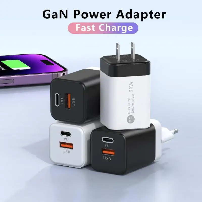20W US Fast Wall Charger Dual PD USB Ports High Speed Charging For Smartphones Tablets Home Office Travel Use