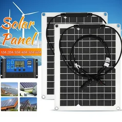 Pannello solare flessibile 30W-600W Caricabatteria 12V Dual USB con controller 10A-100A Celle solari Accumulatori e caricabatterie di riserva per telefono Auto Yacht