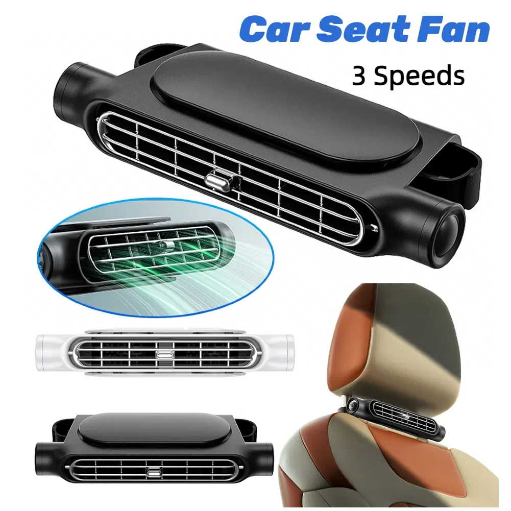 

USB Car Cooling Fan for Backseat 3 Speeds Portable Car Seat Headrest Fan Electric Car Seat Fan for Mini Cars RVs Sedans