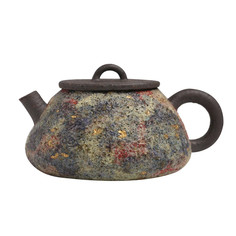 Chunxuan Tang Taiwan Rock Ore Floating Pot Handmade Japanese Tea Making Kung Fu Teaware Ball Hole Raw Ore Stoneware Teapot