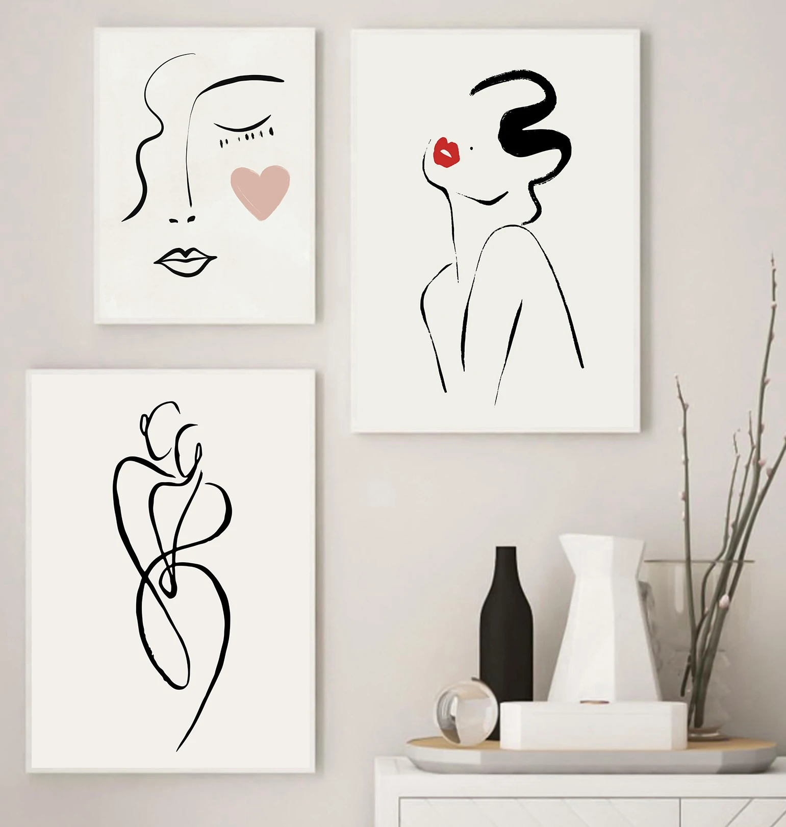 Modern Medieval Minimalist Line Art Geometric Abstract Posters Prints Canvas Painting Wall Art Picture Living Room Home Decor