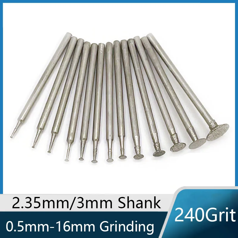 2.35mm/3mm Shank Diamond Burs Rotary Sintered Abrasive Grinding Bits Burr