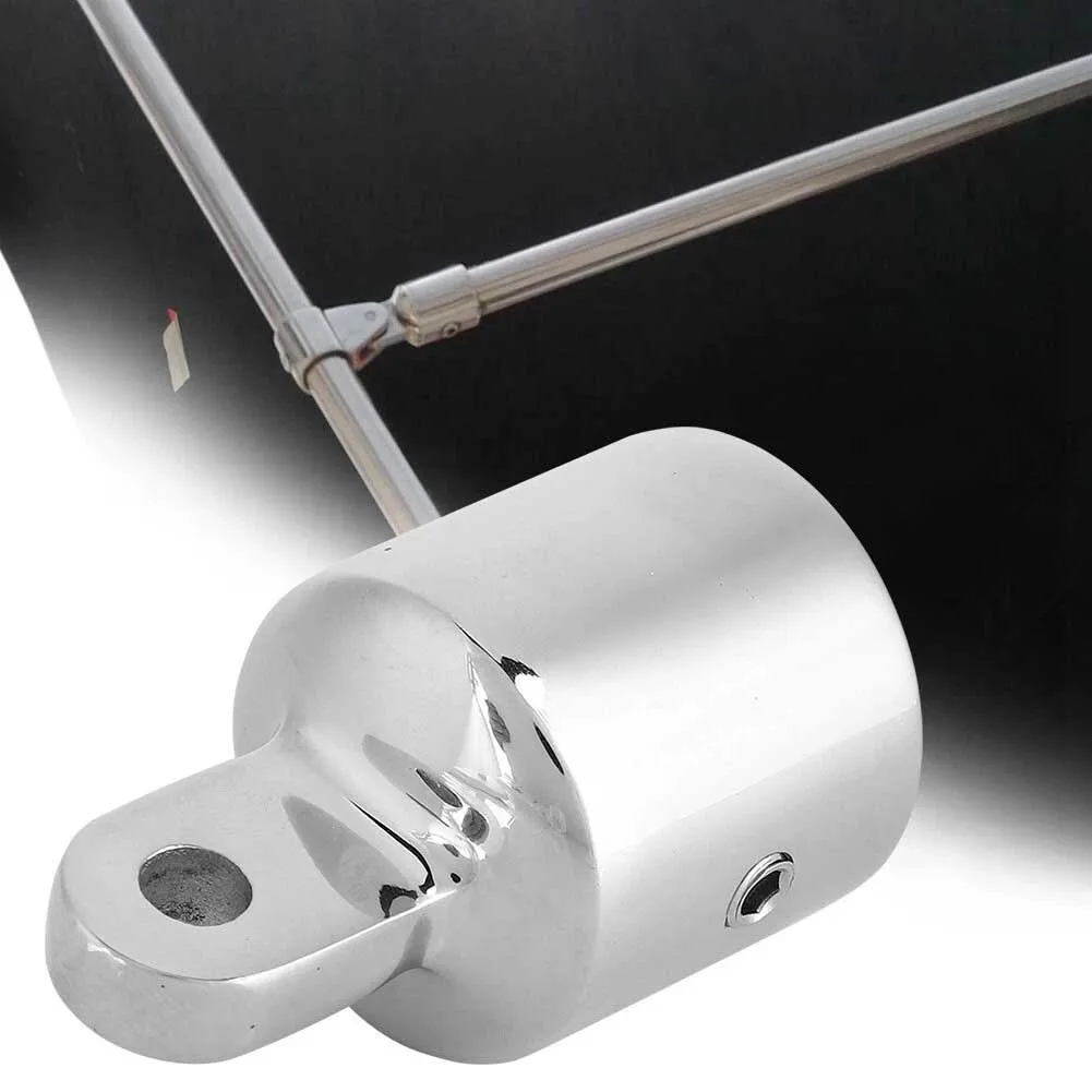 2PCS Marine Hardware Sunshade Umbrella Connection Fixing Parts Stainless Steel Top Cap Slide Sleeve Pipe Eye End Cap 22/25mm