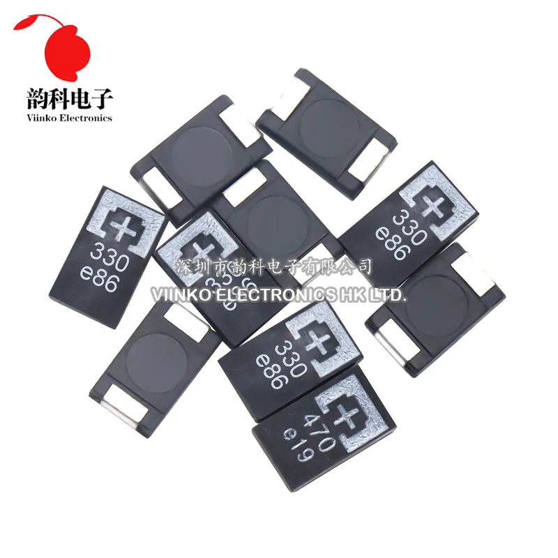 10PCS 2R5TPE330M9 330UF 2R5TPE470M9 470UF 2.5V 330 6.3V SMD Tantalum Capacitors Polymer POSCAP Low ESR Type D Ultra-Thin 7343