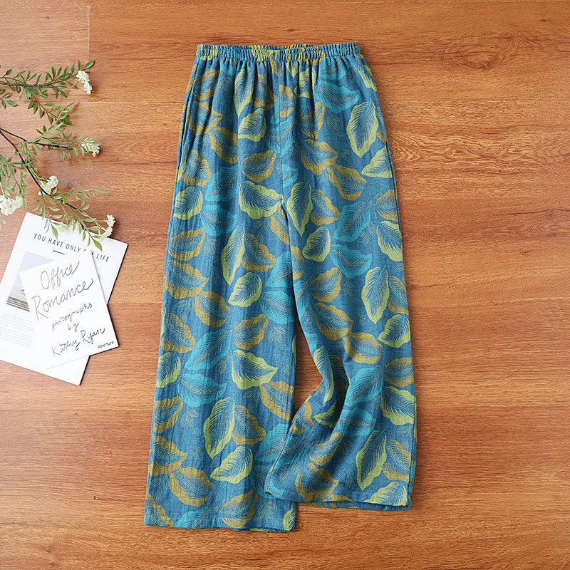 

Women's Pajamas Pants Loose 100% Cotton Pijama Bottoms Comfort Thin Trousers Casual Home Wear Sleepwear Long Pant Female