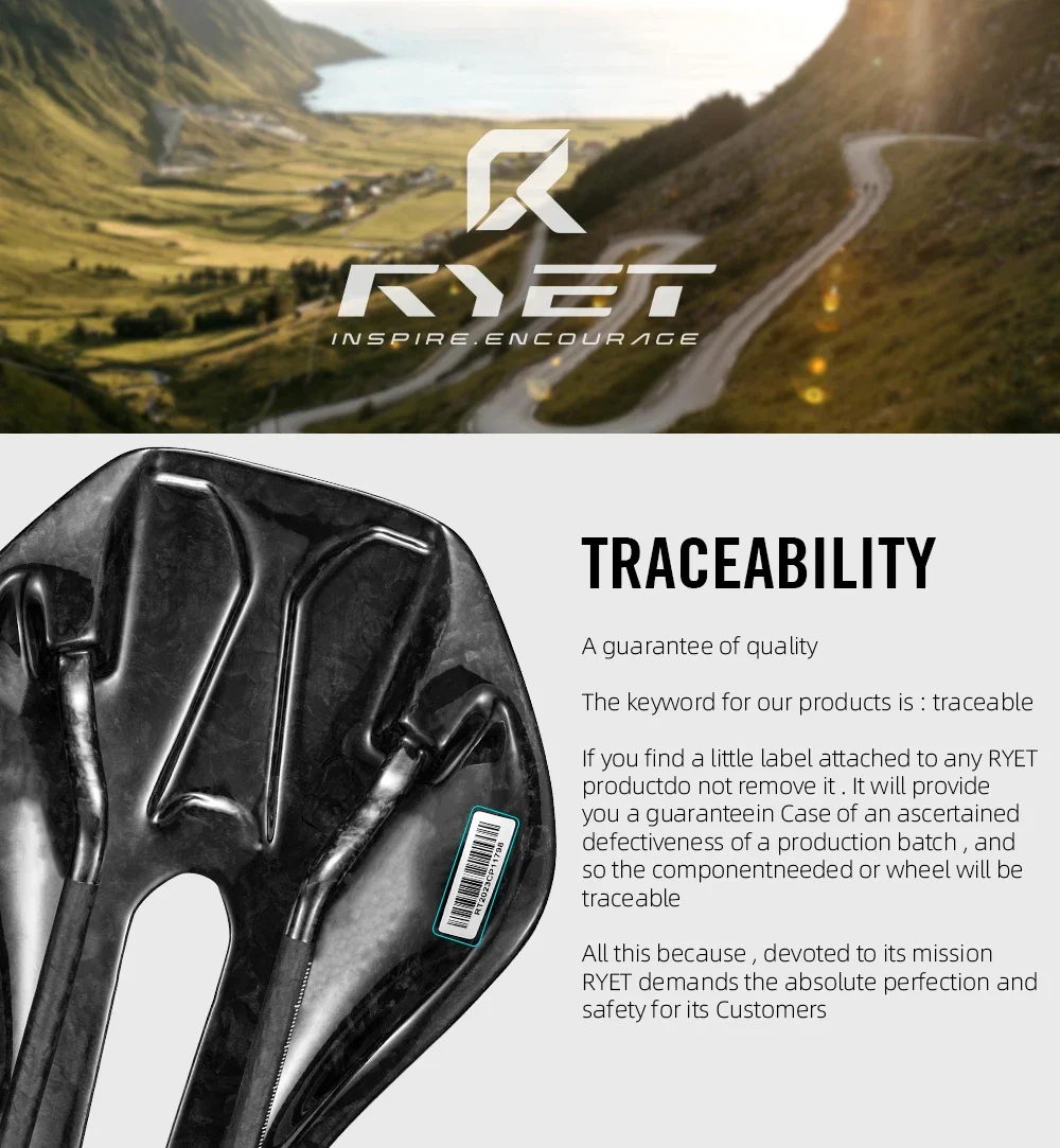 RYET Ultraleichter Carbon-Fahrradsattel 3D-Gedruckter Fahrradsitz 135/143mm Bike-Sattel für MTB Gravel Rennrad Fahrradteil – Detail 2