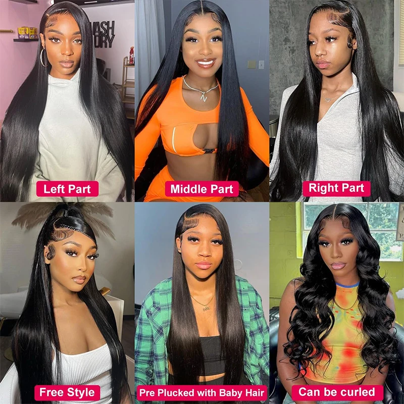 13x4 13x6 Bone Straight  Lace Front Human Hair Wig 30 38 Inch Transparent Lace Frontal Wig Human Hair Pre Plucked For Women image 5