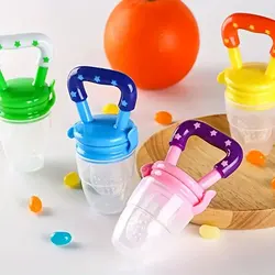 Baby fruit food silicone bite bag, baby feeding supplement grinder, anti-choking, with dust cover, clean without dead angle