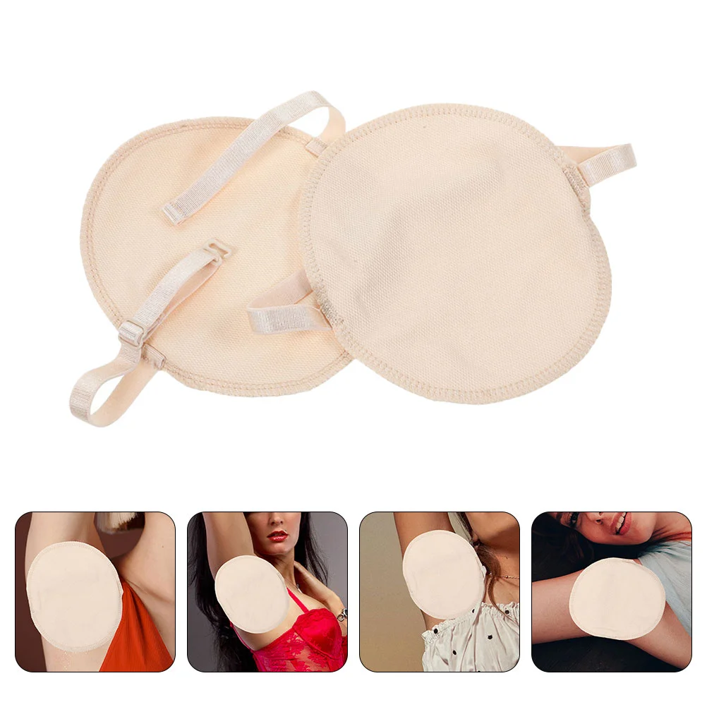 

2 Pairs Reusable Quick Dry Underarm Sweat absorbent Cotton Pads Prevent Moisture Marks Stops Sweat Stains Suitable