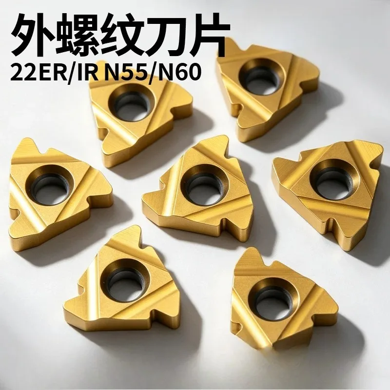 (10 pieces) CNC large external thread blade special external tooth knife for processing steel parts 22ER N55/N60 degree