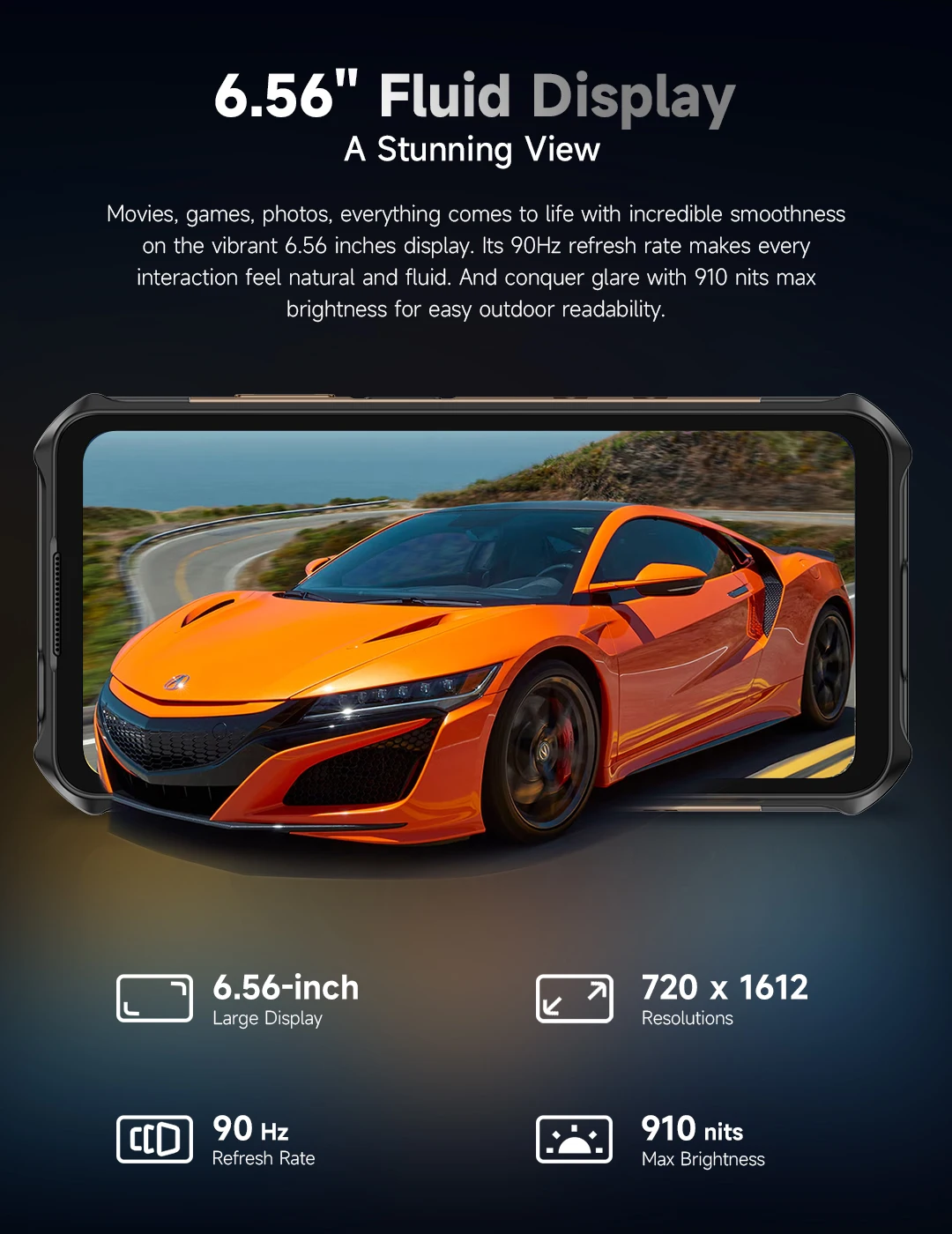 Ulefone Armor X16 4G Rugged Phone Smartphone Android 15 Up to 12GB+128GB 10360mAh Glare Flashlight 48MP Main Camera