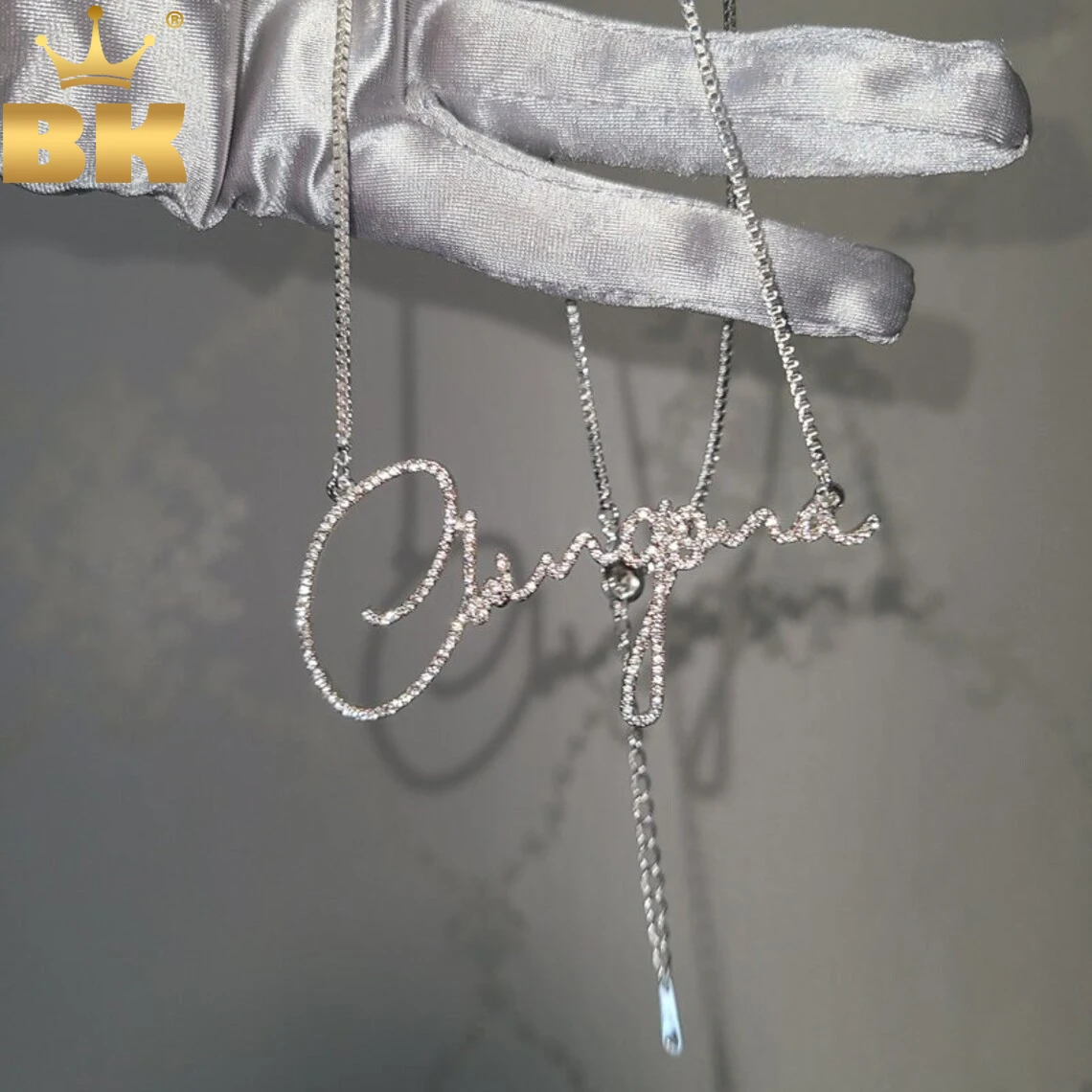 

TBTK индивидуальный фирменный кристалл из нержавеющей стали имя колье персонализированные буквы кулон ожерелье для женщин ювелирные изделия