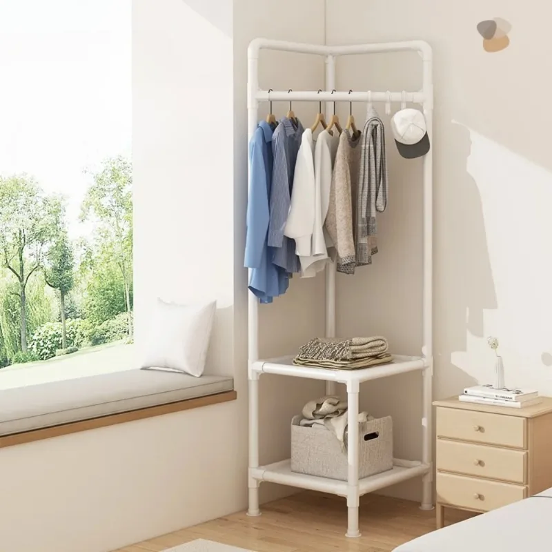 Coat Rack Floor Hanger Vertical Multi-layer Corner Bedside Table Clothes Storage Cabinet Family Simple Vertical Clothes Hanger