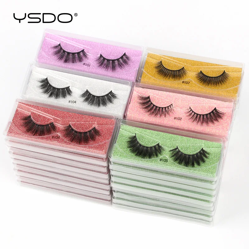 YSDO 4/10/20 Pairs Eyelashes Wholesale Fluffy Faux 3D Mink Lashes Natural Mink False Eyelashes In Bulk Makeup Full Strip Lashes