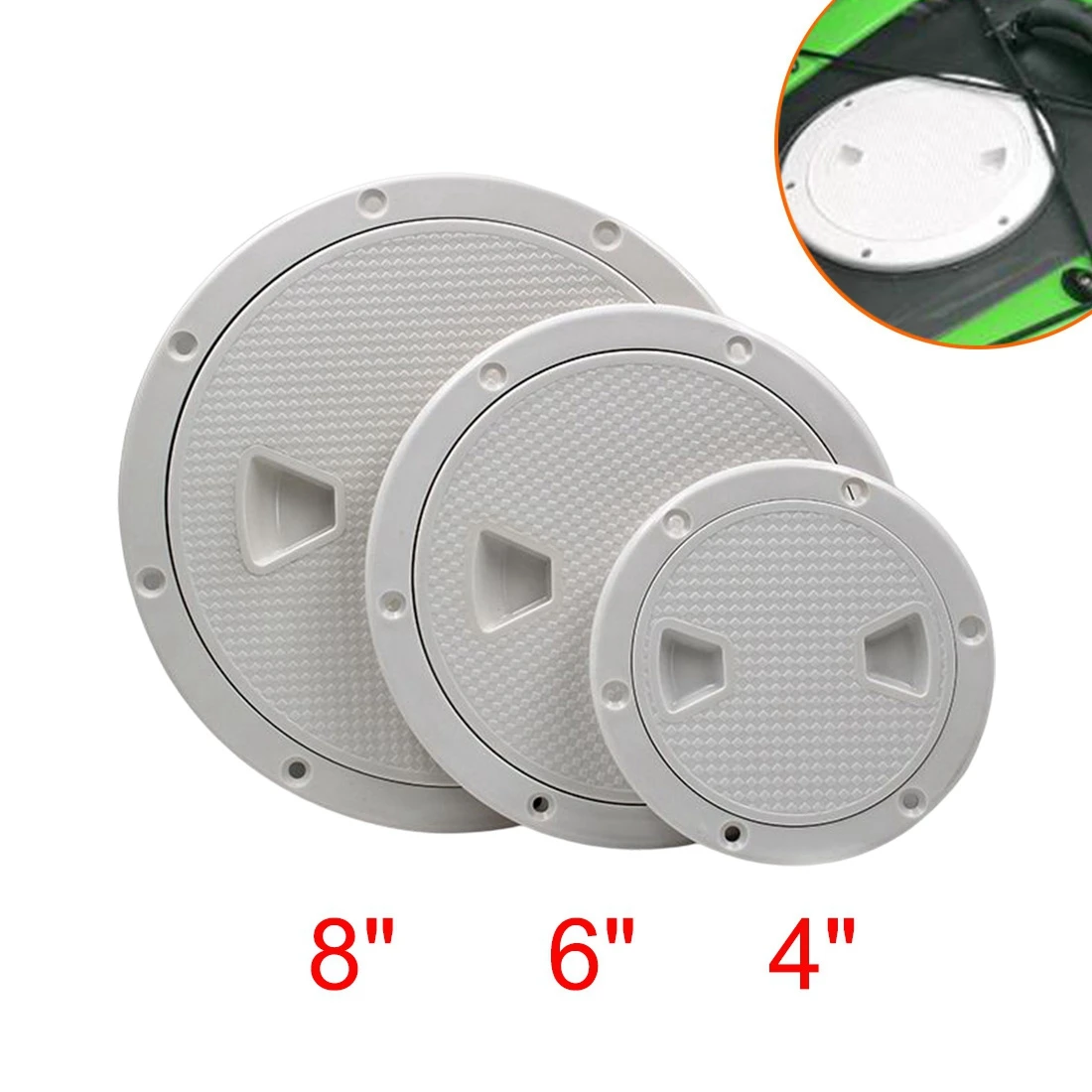 

4/6/8inch Hatch Cover ABS Round Deck Inspection Plate White Black Boat Screw Out Deck Inspection Plate For RV Yacht Marine Boat