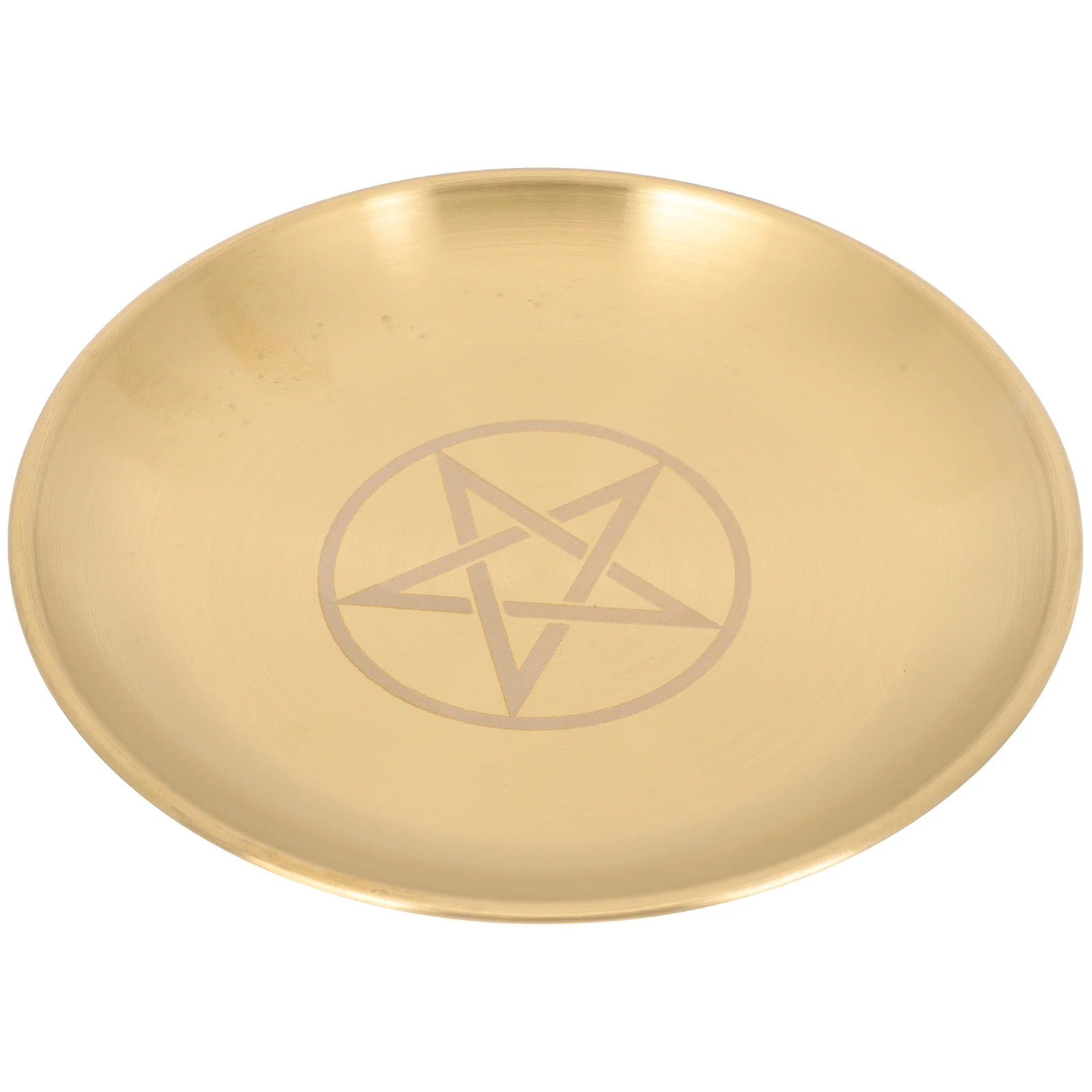 

Pentagram Gold Filled Earrings Plate Metal Tray Ritual Copper Holder Altar Decorative