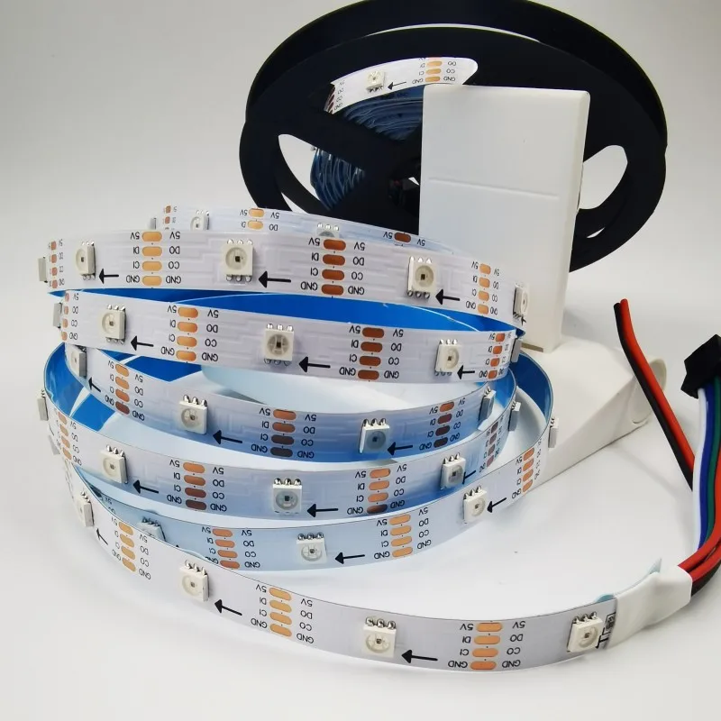 

1/5M addressable APA102 SK9822 LED Strip Light 5V DATA and CLOCK seperately 30/60/144 leds/m SMD 5050 RGB pixel Smart Lamp Tape