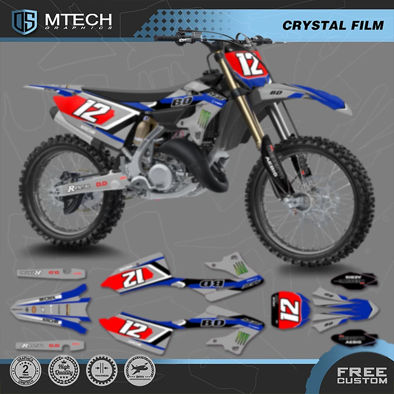 

DSMTECH Motorcycle Graphics Decals Stickers Kits For YAMAHA YZ125 YZ250 YZ 125 250 2022 2023 2024 001