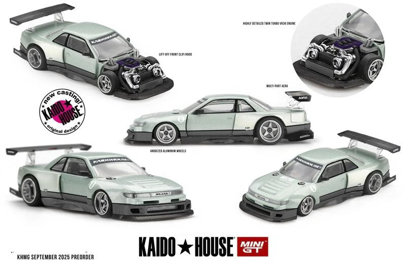 Kaido House x MINI GT 1:64 Silvia S13-R V1 / M3 Touring Champ V1 Diecast Model Car