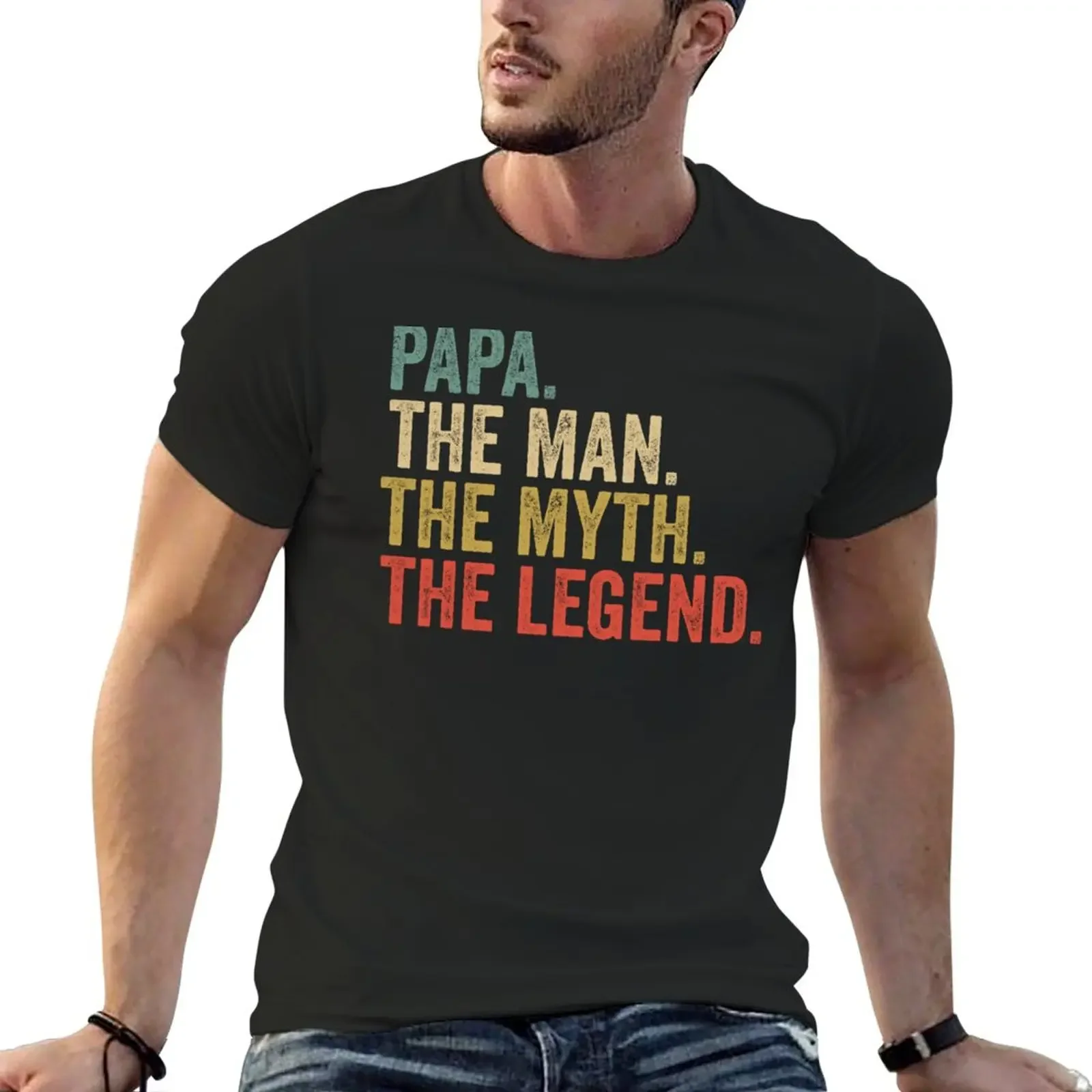 

New papa the man the myth the legend retro fathers day T-Shirt t shirt man mens graphic t-shirts pack