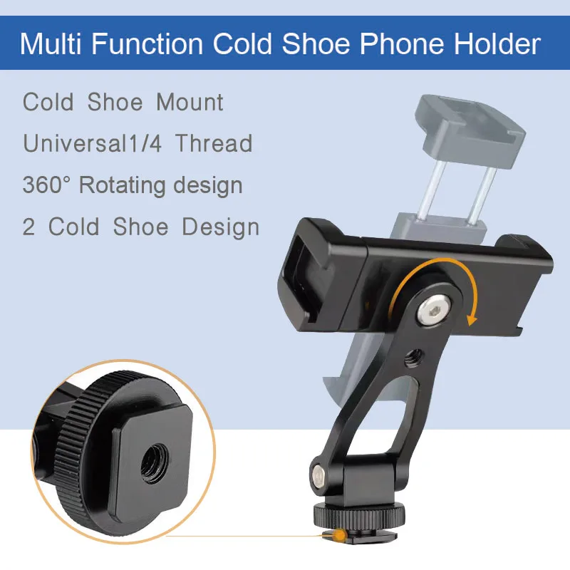 Vertical Camera Mobile PhoneHolder DSLR Camera Monitor Holder Tripod Clip is suitable for smartphone Vlog shooting