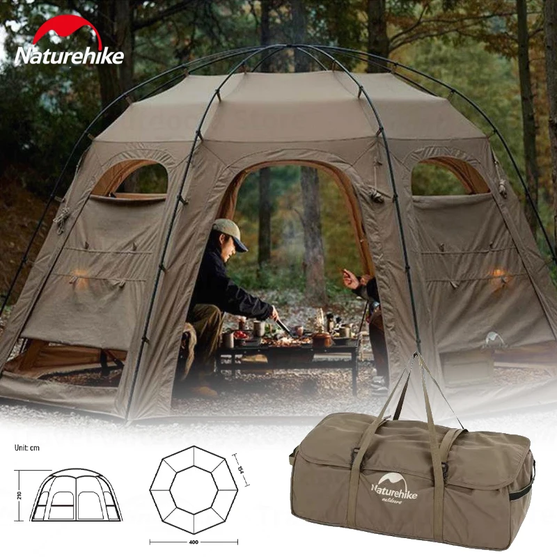 Naturehike Octagonal Pergola Cotton Camping Tent Dome Tent Shelter Canopy Beach Outdoor Camping 4 Season Tents For 4~5 Persons
