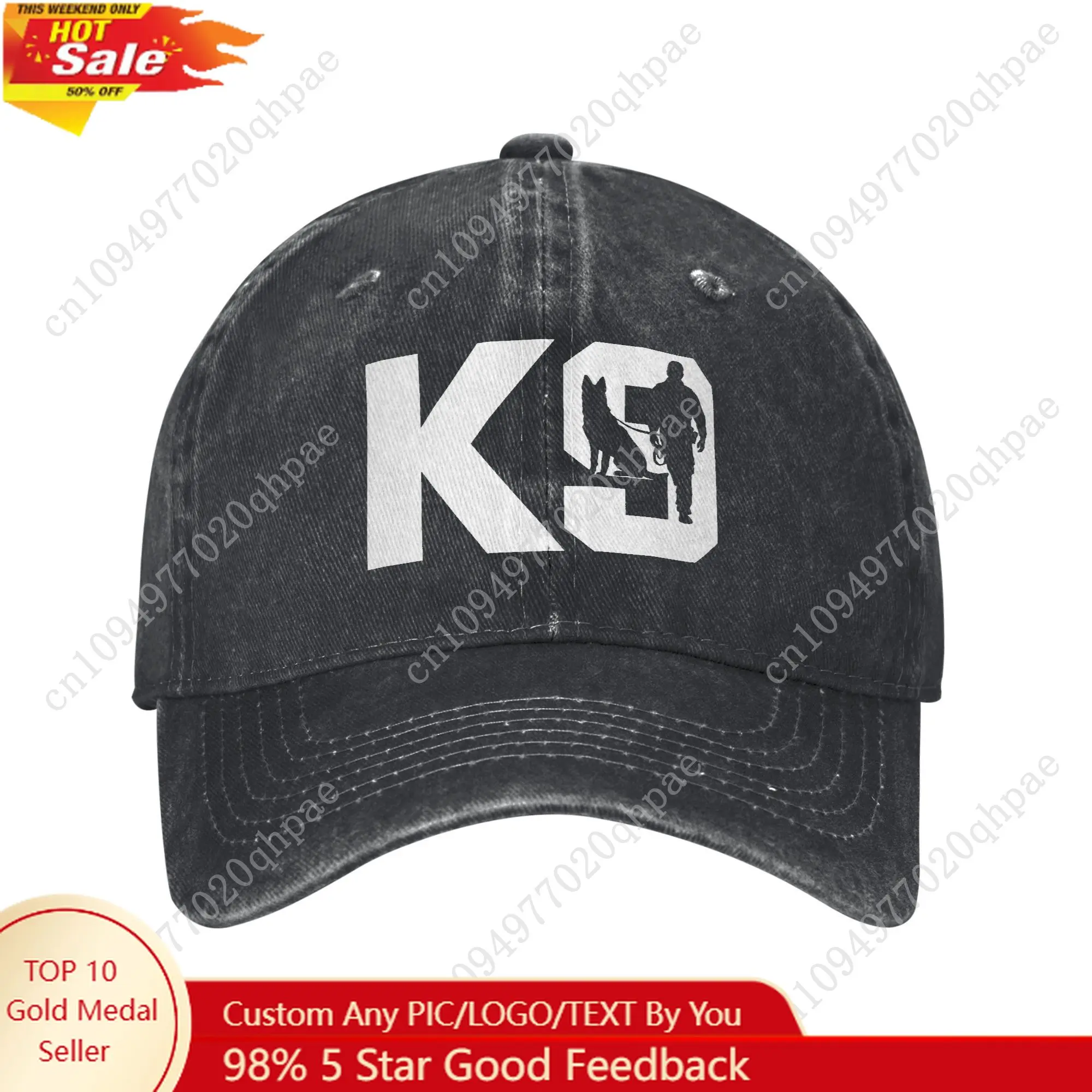 

K9-Unit-Malinois-Team Handler Men Women Baseball Cap Tactical Police Dog Squad Distressed Denim Hats Vintage Adjustable Headwear