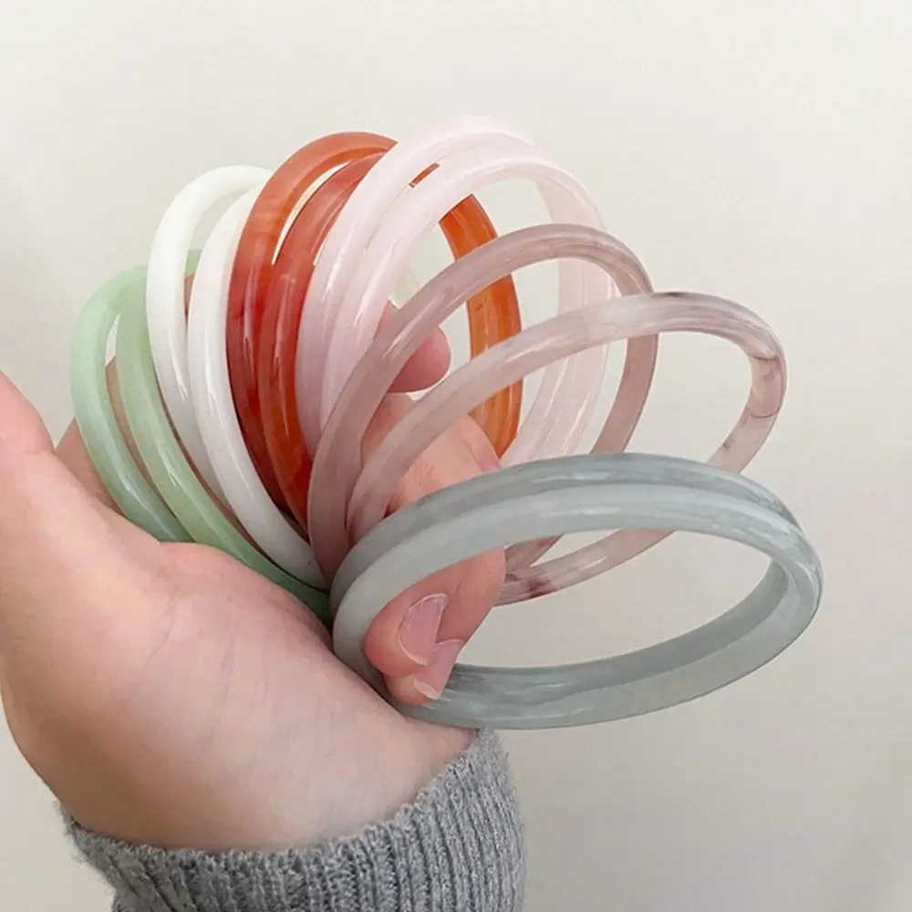 Moda multi-cor natural ágata pulseira artificial redonda branco luar jade jóias acessórios