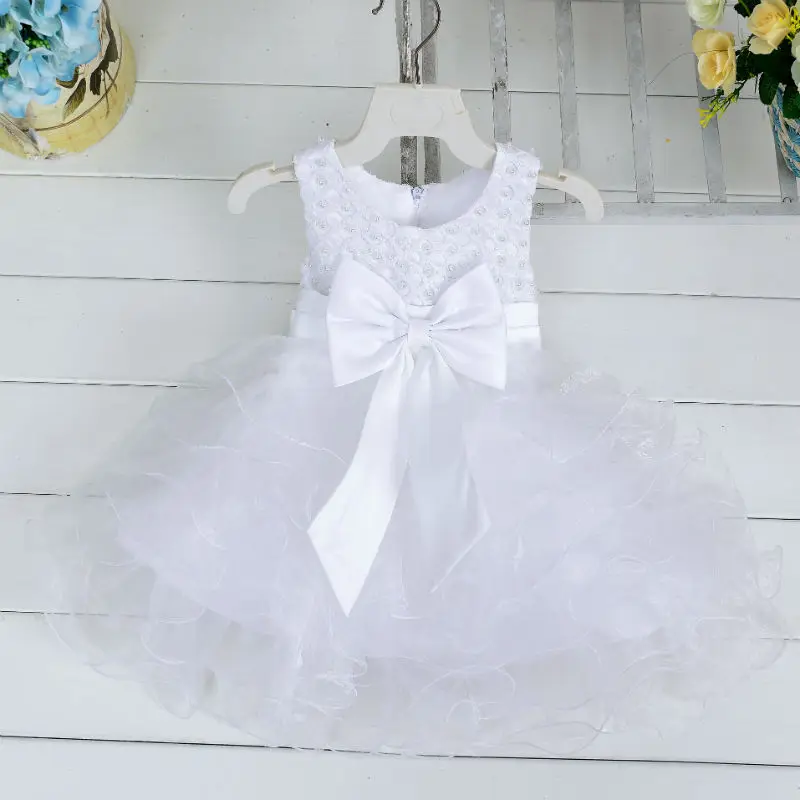 2022 Sale Vestidos Mujer Fluffy 3 Layer Flower Girl Dress Baby Girls Princess Party Sleeveless Wedding Pageant Costumes Clothes