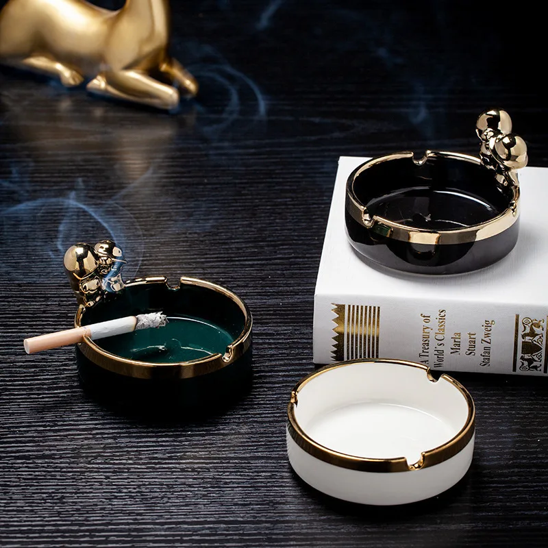 

Ceramic Ashtray for Home Use, Cute, High-End, Light Luxury, Simple, Hotel Business Style, Creative Ashtray