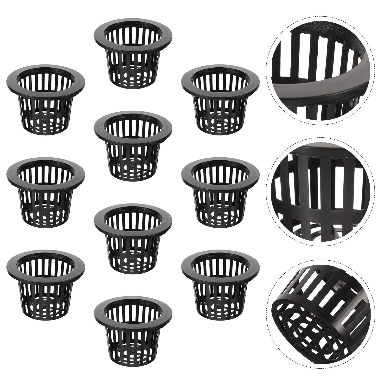 10 Pcs Hydroponic Planting Basket Small Pot Hydroponics Net Planter Pots Flowerpot Plastic Cups Container