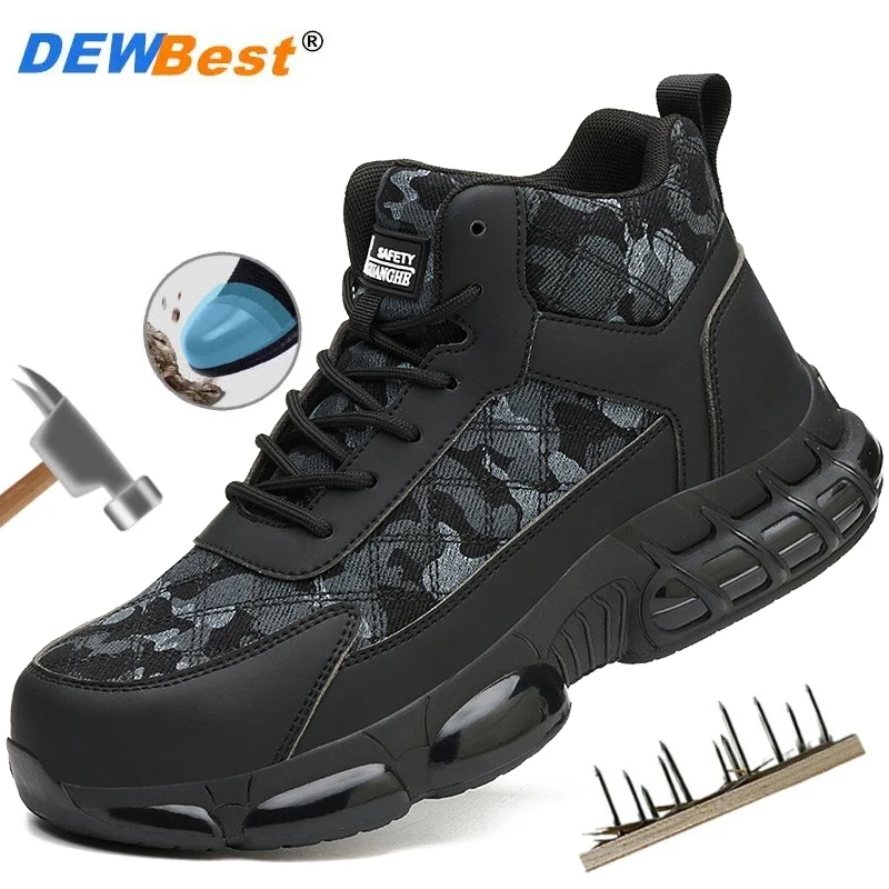 Men's Four Seasons Anti Smash and Anti Puncture Safety Protective Shoes, Shocking and High Elasticity Work Shoes Wholesale