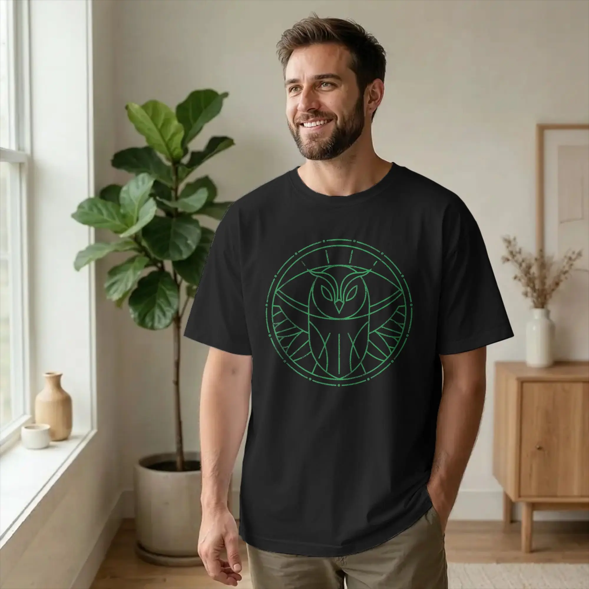 Men's Magnus TMA Horror Podcast Archives T Shirts Round Owl Cotton Tops Vintage Short Sleeve Crew Neck Tee Plus Size T-Shirt