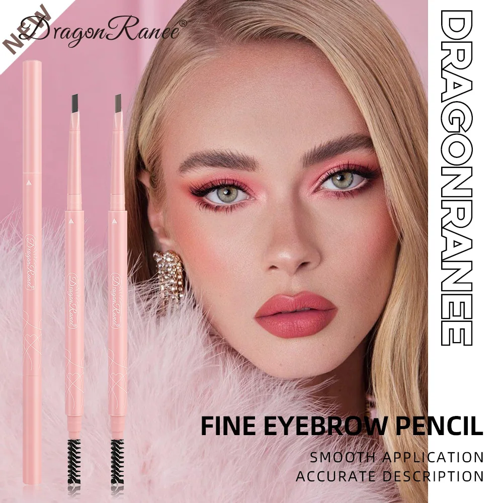 4 Color Double Headed Eyebrow Pen Smooth Thin Texture Natural Color Waterproof Sweatproof Long-lasting Easy To Apply Eyebrow