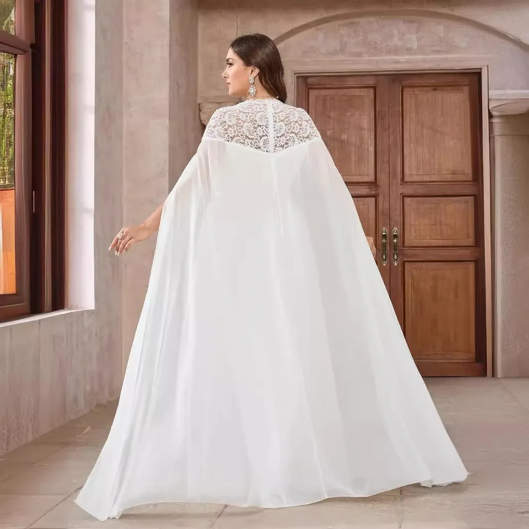 Vestidos de novia de encaje con mangas de copa de lujo de talla grande, Top largo de ilusión, vestidos de novia de tul para mujer, vestido de baile, vestido de novia blanco