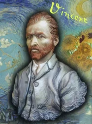 1/10 Scale Resin Portrait Model Kit Vincent Van Gogh Miniature Statue Toy Unassembled and Unpainted Free Shipping