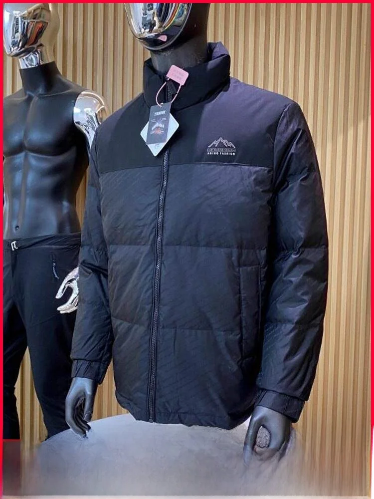 

New National Stand 90 Du down Thiened Winter Warm Faionable Youth Patchwork Waterproof Stand Collar Men's down Jaet
