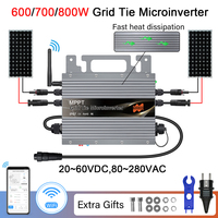 From EU 800W Solar Grid On MicroInverter MPPT IP67 Built-in WiFi for 20-60VDC Solar Panel to 80-260VAC Solar PV Converter