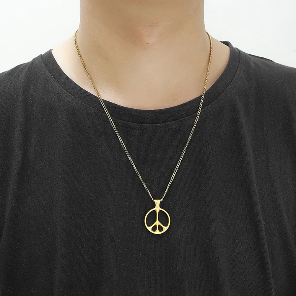 

Peace Sign Necklace Retro Anti-War Pendant Durable Comfortable Neck Jewelry Vintage Style Perfect Gift Peace Sign Necklace