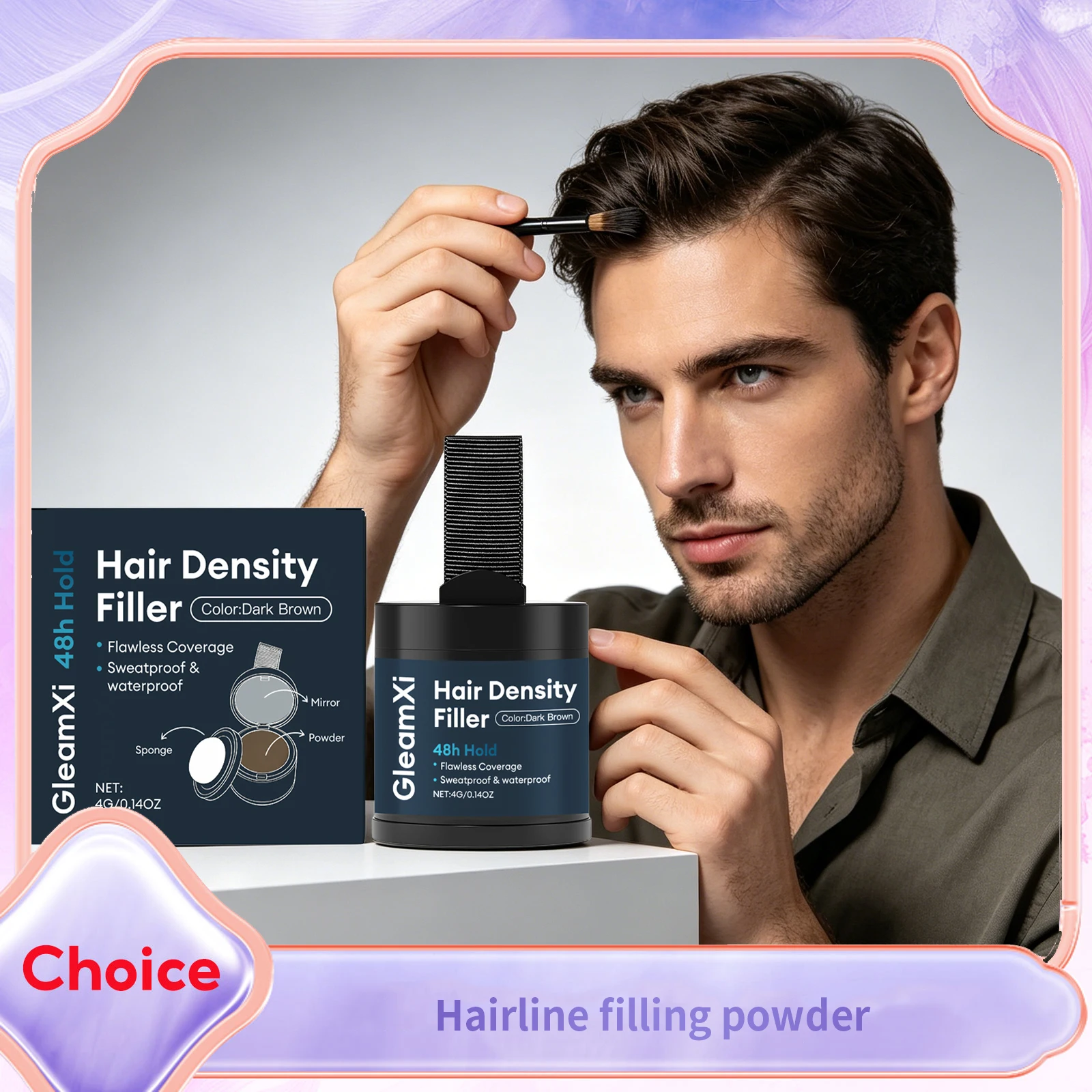 Hairline Powder Black Root Cover up Instant Natural Filling Hairs Eyebrows Waterproof Sweat-Proof Hair Concealer Coverage Makeup