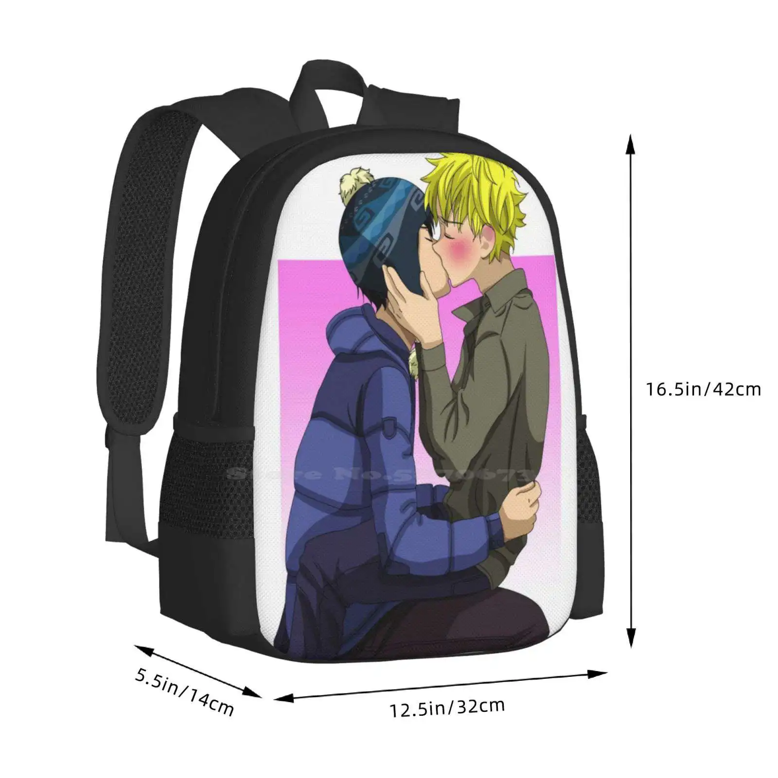 Creek Kiss-mochila escolar para estudiantes, bolsa de viaje para ordenador portátil, Sp Creek, Shelly, Tweek, Tweak, Fanart Kissing