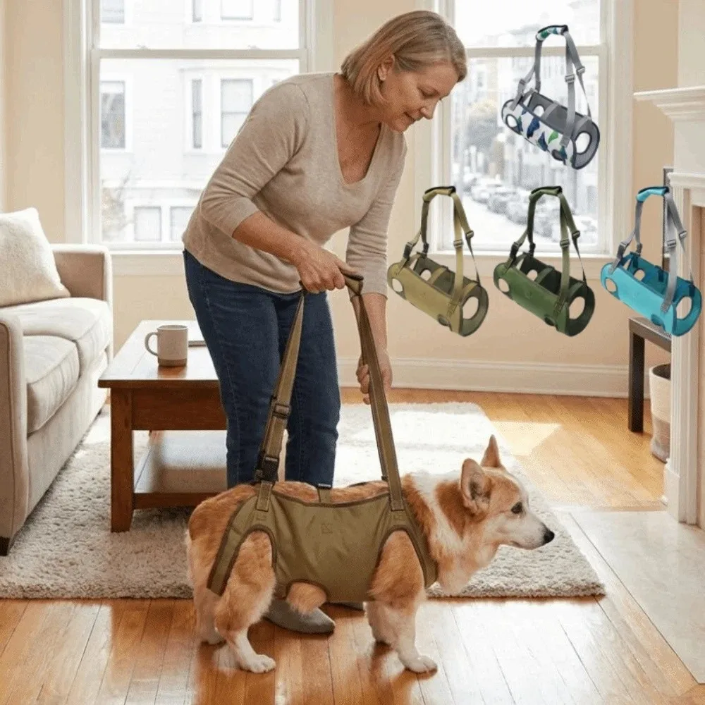 

Регулируемая вспомогательная шлейка для домашних животных с мягкой подкладкой, полной поддержкой тела, поводком для собак, утолщенной ручкой и поддержкой для улучшения мобильности