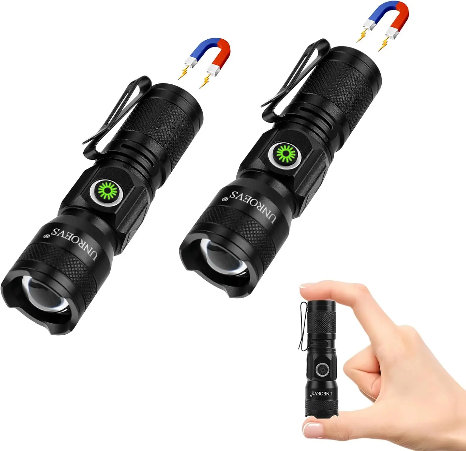 

Перезаряжаемый фонарик EDC 1200 люмен с магнитом и зажимом, компактный светодиодный карманный фонарь для повседневного ношения