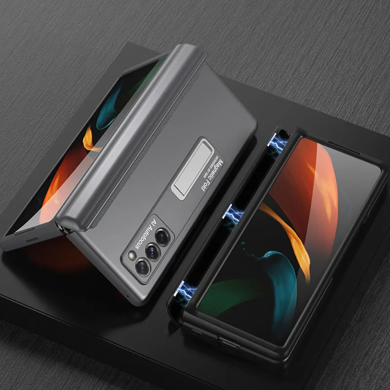 

Magnetic Hinge All-included Case For Samsung Galaxy Z Fold 2 5G Shockproof Protection Stand Matte Cover For Galaxy Z Fold2 Case