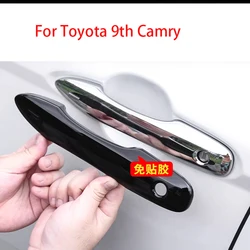 For Toyota 9th Camry Car ABS Exterior Chrome Frame Handle Door Bowl Cover Decoration Accessories Mouldings Parts